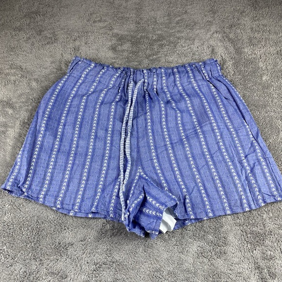 BCBGeneration Pants - BCBGeneration Striped Shorts Womens Small Blue Drawstring Mid Rise